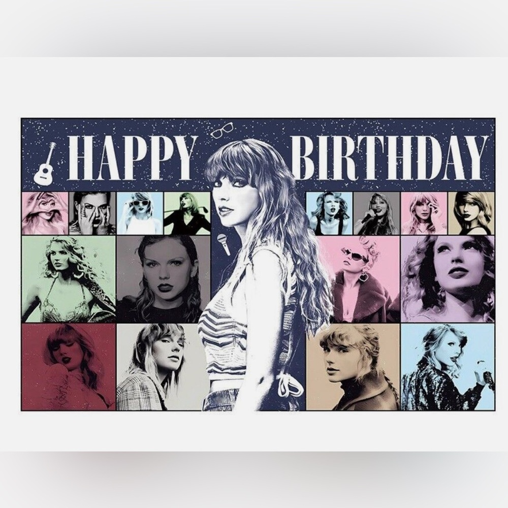 Taylor Swift Happy Birthday Material Backdrop